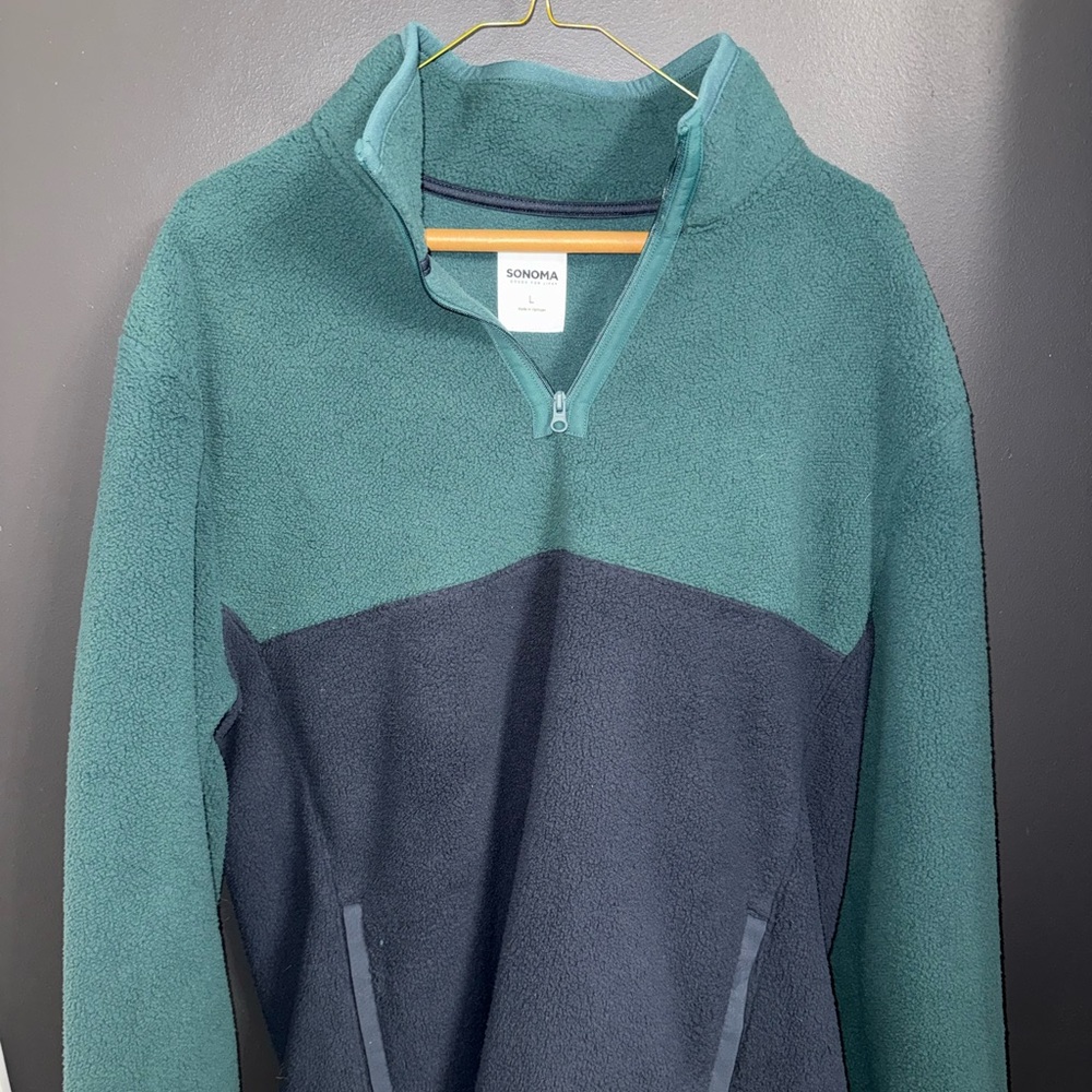 NWT: Sonoma Teal and Navy Zip-Up Fleece